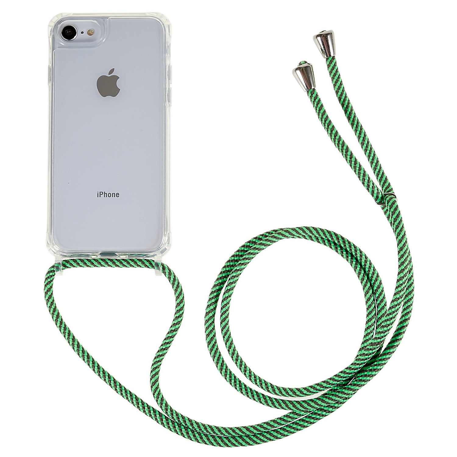 Back Case for iPhone 7 / 8 / SE (2020) / SE (2022), Fall Protection Clear TPU+Acrylic Phone Cover with Lanyard - White Back Case for iPhone 7 / 8 / SE (2020) / SE (2022), Fall Protection Clear TPU+Acrylic Phone Cover with Lanyard - White